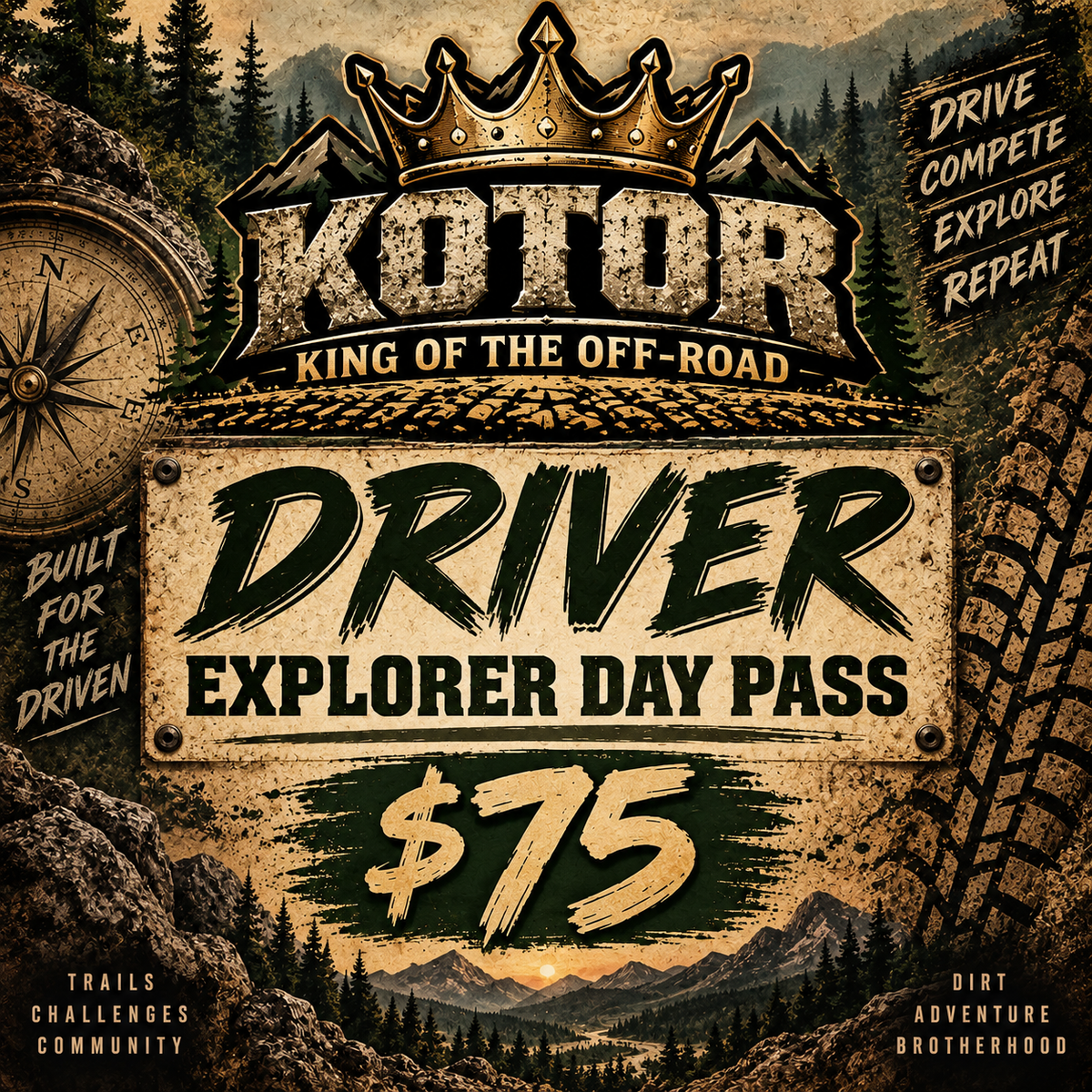 KOTOR Explorer Driver DAY Pass (Any Day They Pick)